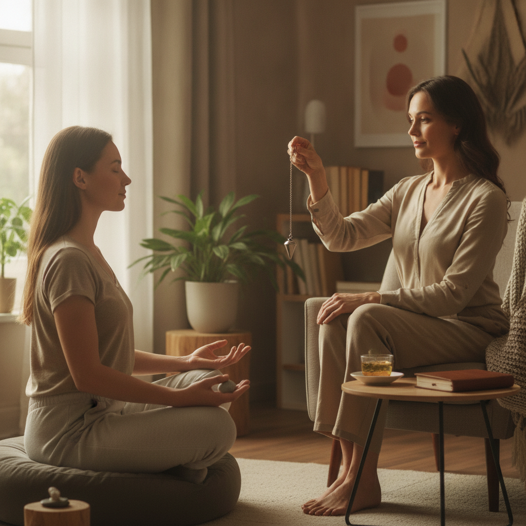 Woman meditating in