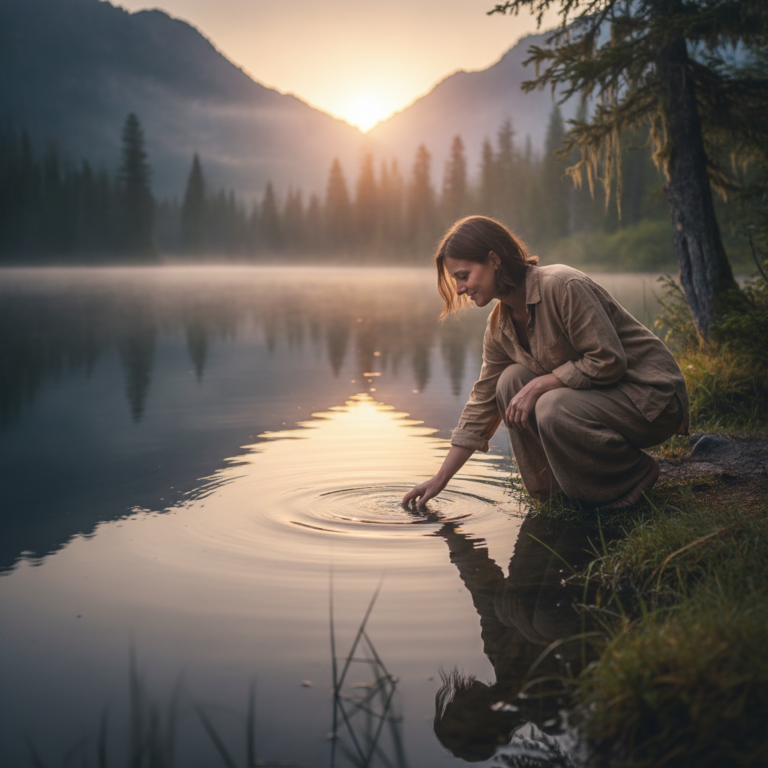 Person gazing at — body image hypnotherapy